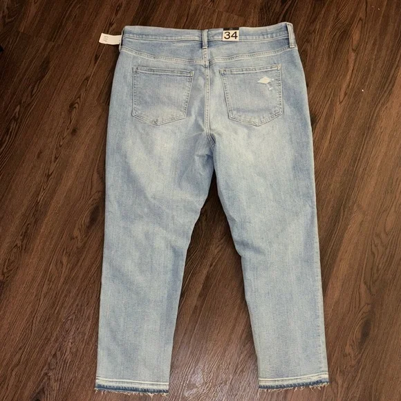 NWT Gap Cigarette High Rise Light Blue Distressed Jeans - Picture 2 of 9